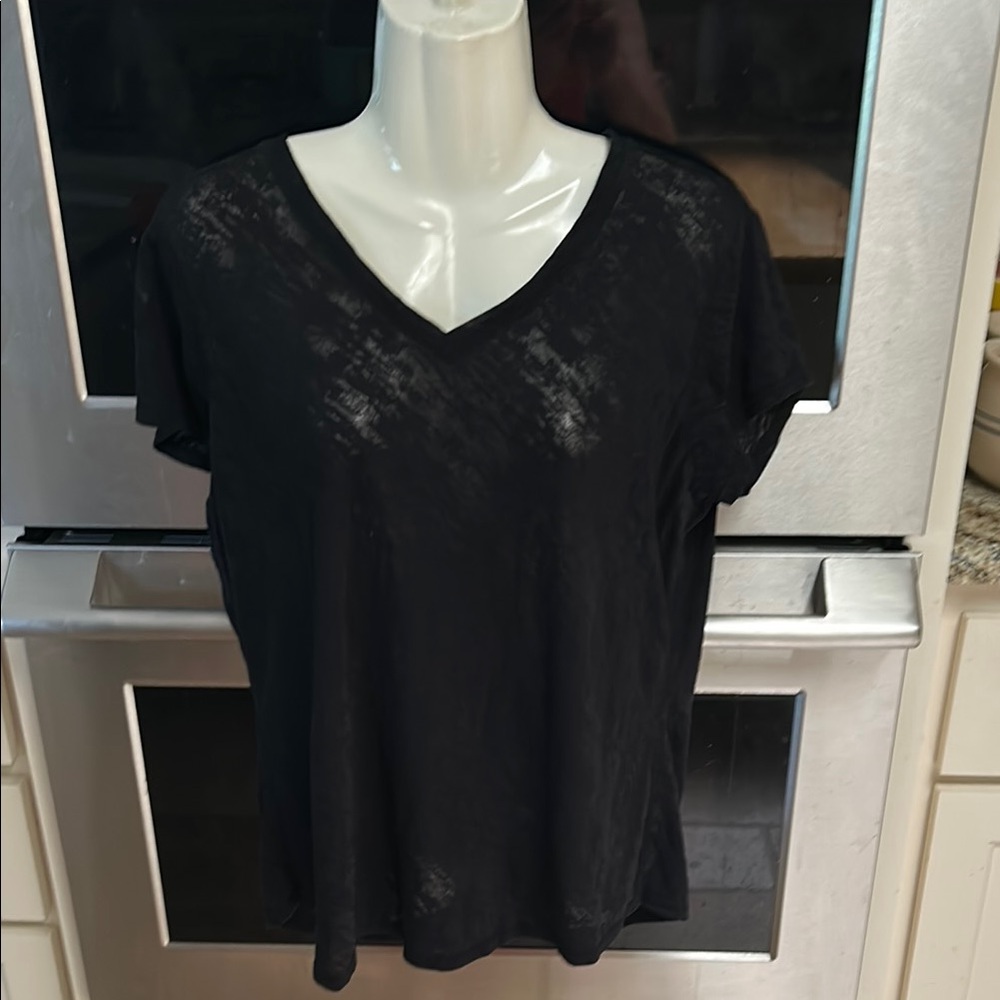 Tek Gear Black Short Sleeve V-Neck T-Shirt